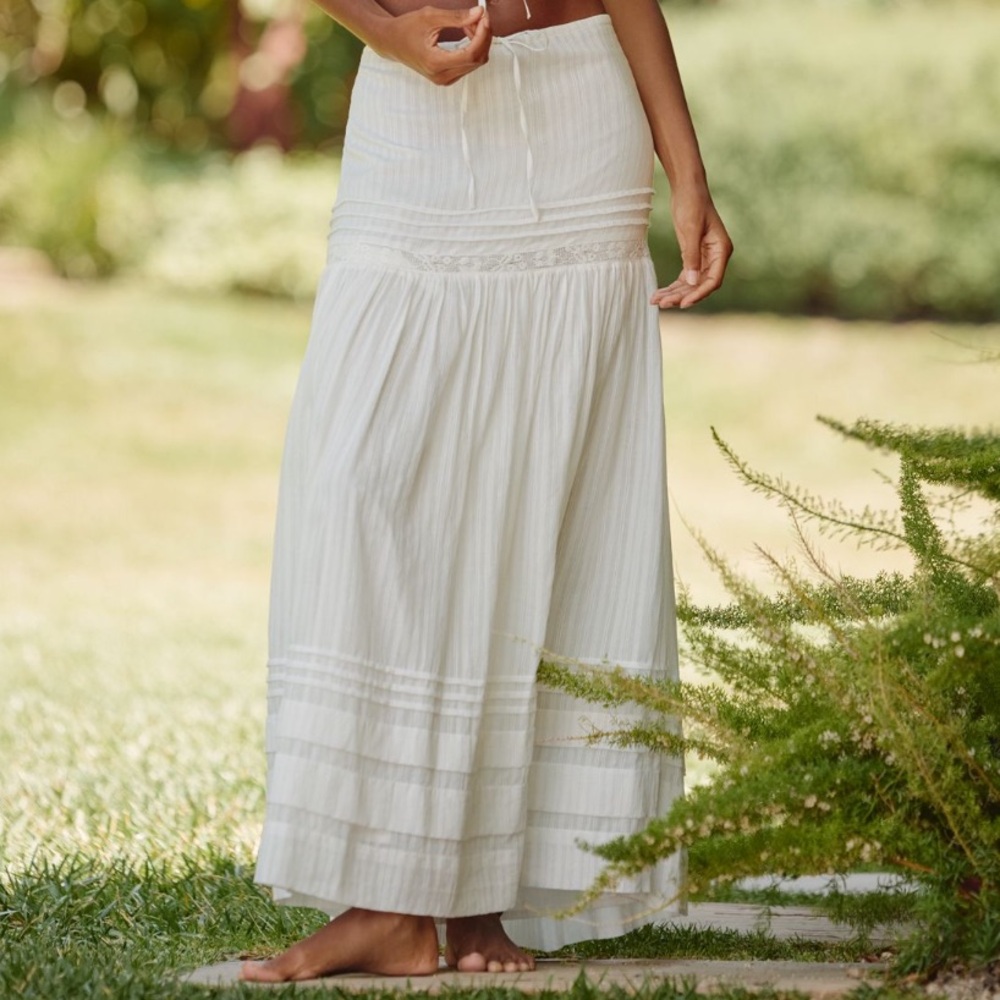L*Space White Maxi Skirt